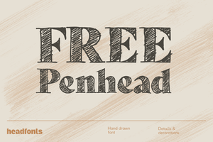 FREE Penhead Hand-Drawn Serif Font – Vintage &amp; Versatile Typeface