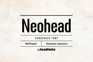 Neohead condensed sans serif font