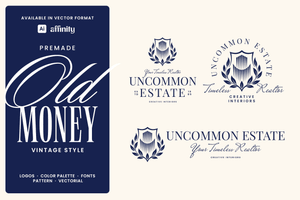 Blue Realtor Old Money Logo Template