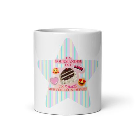 White Glossy Mug GOURMANDISE