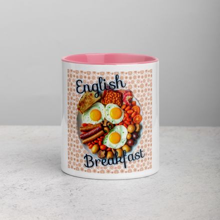 White Ceramic Mug With Color Inside ENGLISH BREAKFAST 