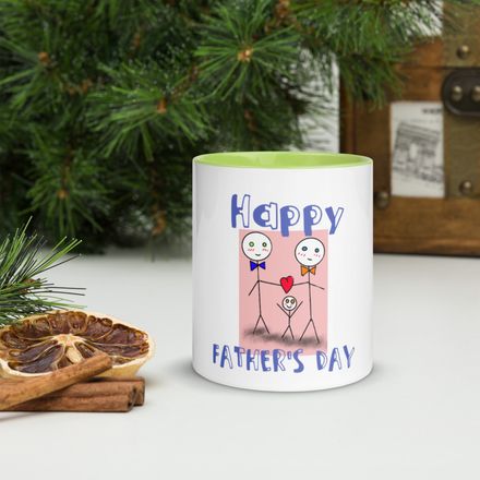 White Ceramic Mug With Color Inside FATHER&#x27;S DAY 02 