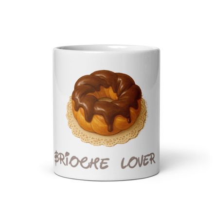 White Glossy Mug BRIOCHE LOVER 