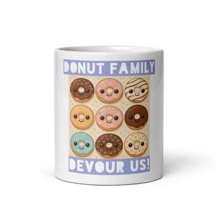 White Glossy Mug DONUTS
