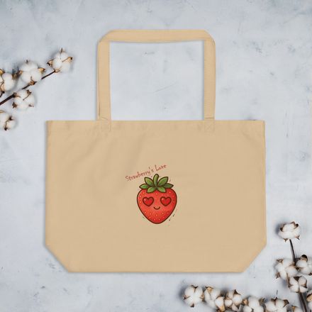 Large Eco Tote Bag STRAWBERRY