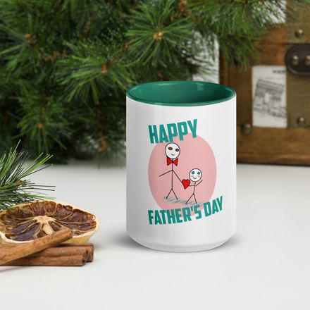 White Ceramic Mug With Color Inside FATHER&#x27;S DAY 01 