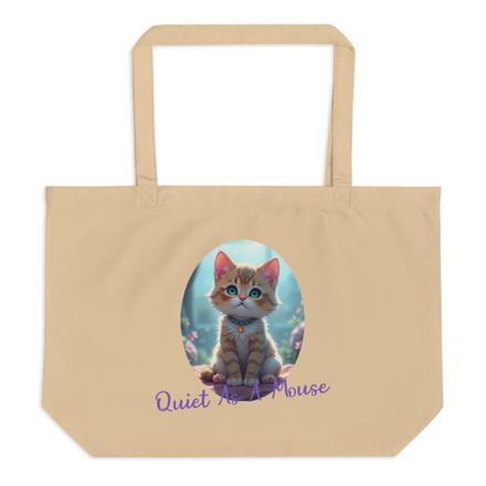 Large Eco Tote Bag QUIET CAT 