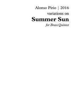 Variations on Summer Sun - Brass Quintet (2016)