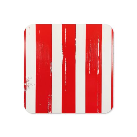 Roth Sailcloth Red and White Striped Coaster