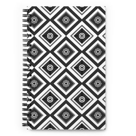 Black Lattice Spiral Notebook