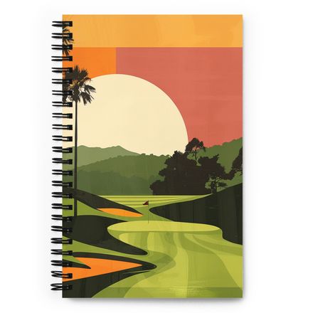 Sunset at Pebble Beach Midcentury Modern Spiral Notebook
