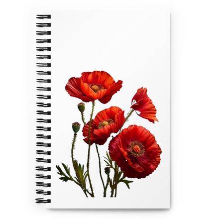 Four Poppies Spiral Notebook