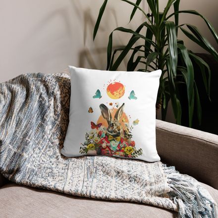 Easter Bunny Throw Pillow 18&quot; x 18&quot;