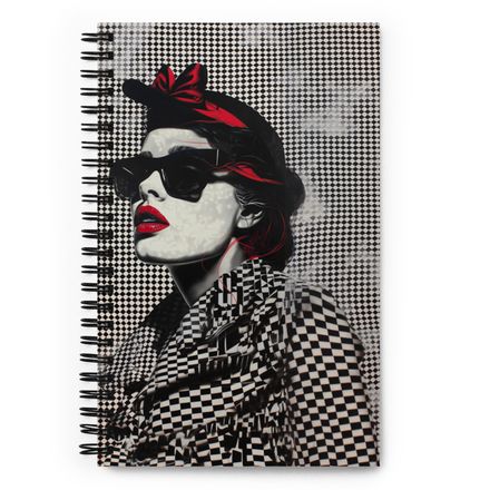 Rosalba Pop Art Noir Spiral Notebook