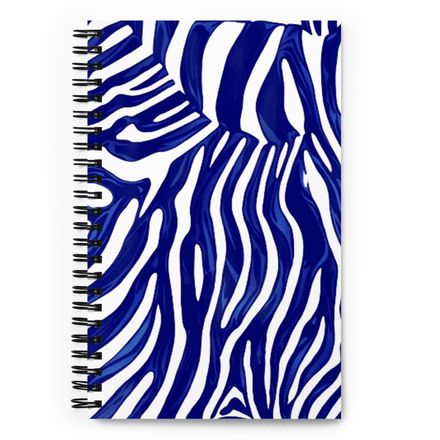 Blue and White Zebra Spiral Notebook
