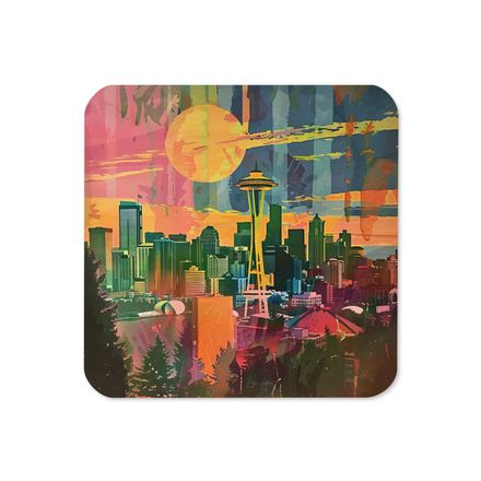 Seattle Dreamscape Midcentury Modern Coaster