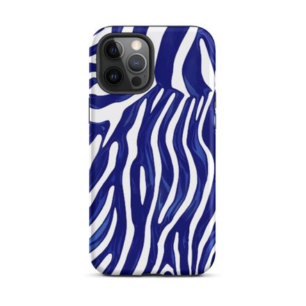 Blue and White Zebra iPhone Case