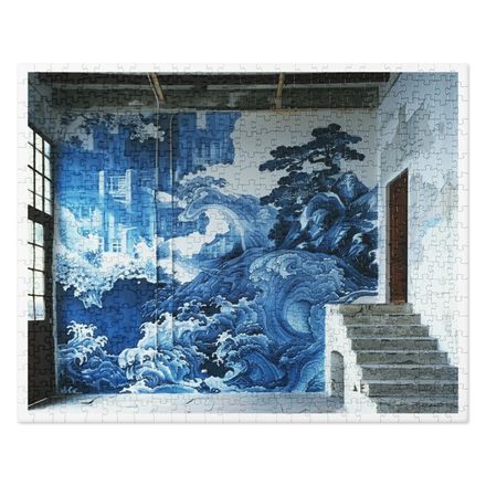 Blue and White At Home in Trieste Puzzle in Two Sizes