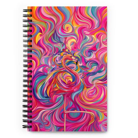 Flamingo Swirl Spiral Notebook