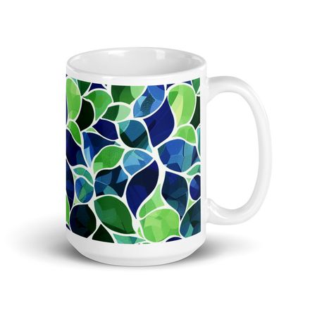 Blue and Green Poolside Mug 15 oz 