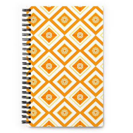 Orange Lattice Spiral Notebook
