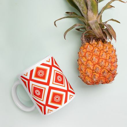 Red Lattice Mug 11 oz 