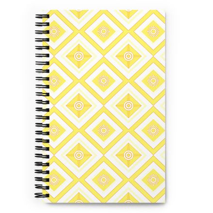Yellow Lattice Spiral Notebook