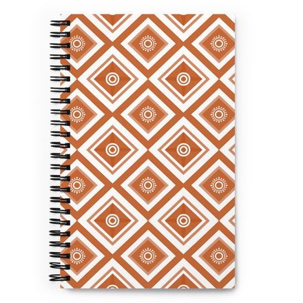 Brown Lattice Spiral Notebook
