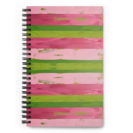 Fancy Nancy Pink and Green Striped Spiral Notebook