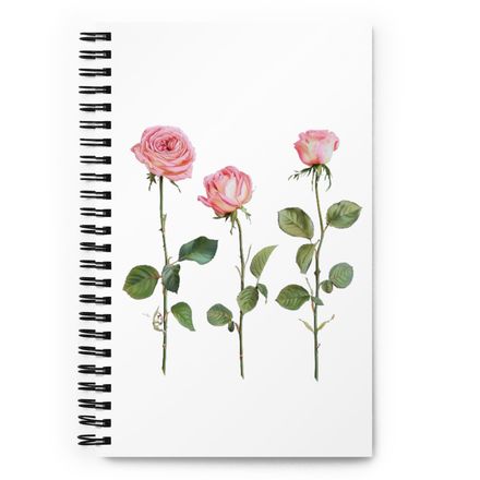 Three Rose Spiral Notebook