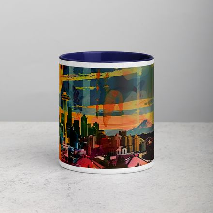 Seattle Dreamscape Midcentury Modern Mug Series 2 - Multiple interior colors available