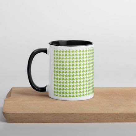 Winstead Lime Houndstooth Mug Series 2 - Multiple interior colors available