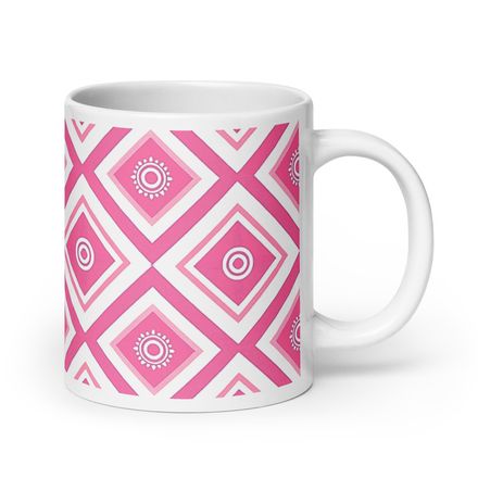 Pink Lattice Mug 20 oz 