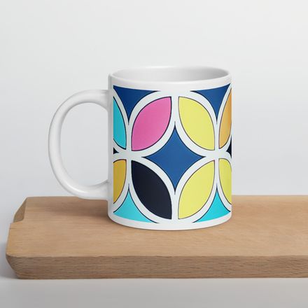 Pink and Blue Flower Petals Mug 20 oz 