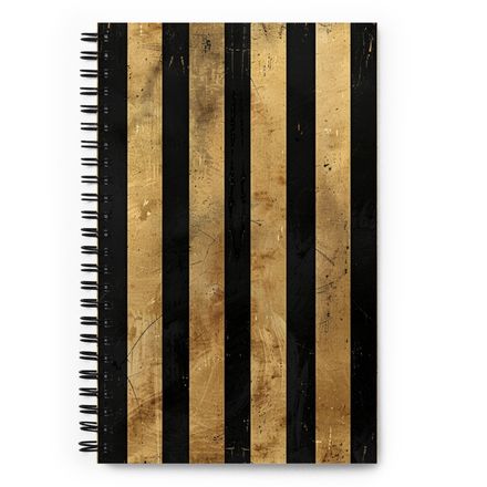 Elegant Black and Gold Striped Atlanta Spiral Notebook