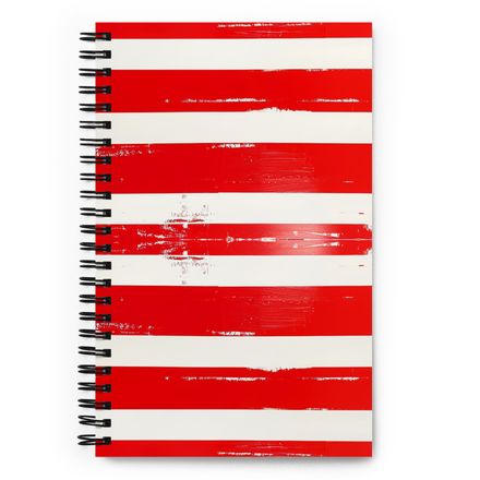 Roth Sailcloth Red and White Striped Spiral Notebook