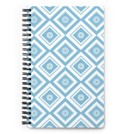 Bright Blue Lattice Spiral Notebook