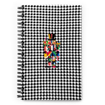 Winstead Nutcracker Black Houndstooth Spiral Notebook