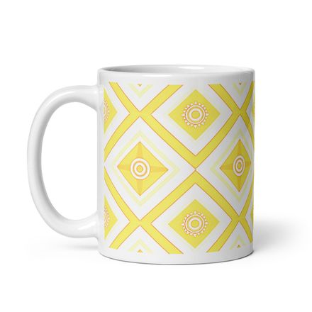 Yellow Lattice Mug 11 oz 