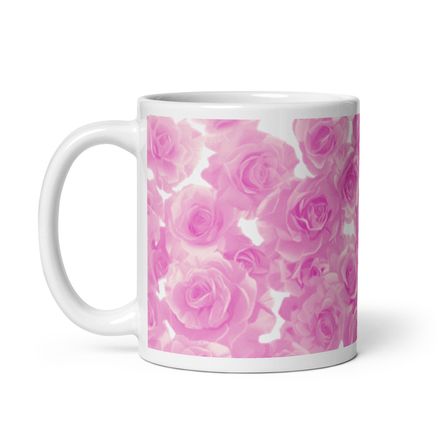 Bed of Pink Roses Mug 11 oz 