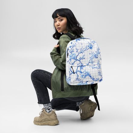Blue and White Chinoiserie Backpack