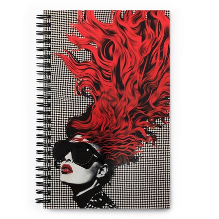 Vania Pop Art Noir Spiral Notebook