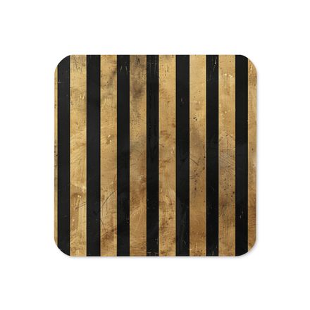 Elegant Black and Gold Striped Atlanta Coaster