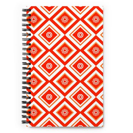 Red Lattice Spiral Notebook