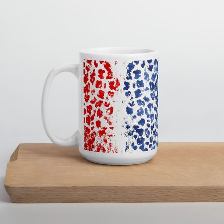 Patriotic Leopard Print Mug 15 oz 