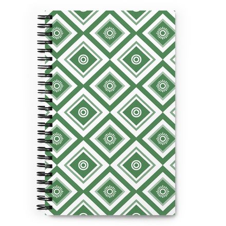 Green Lattice Spiral Notebook