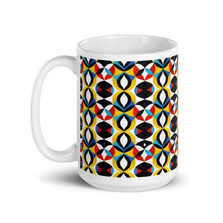 Yellow Midcentury Modern Mug 15 oz 