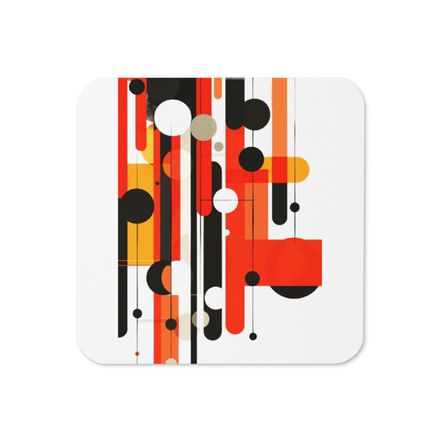 Abstract Midcentury Modern Jetta on White Coaster