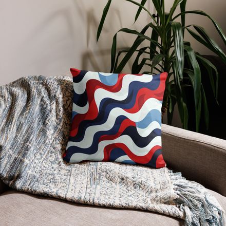 Patriotic Wave Throw Pillow 18&quot; x 18&quot;