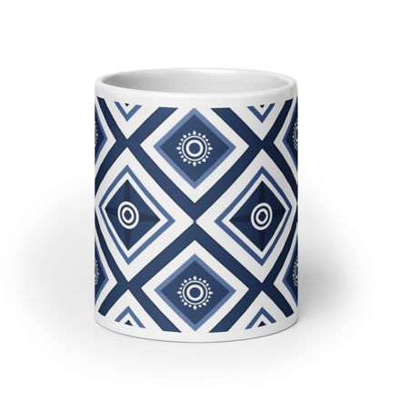 Navy Lattice Mug 20 oz 